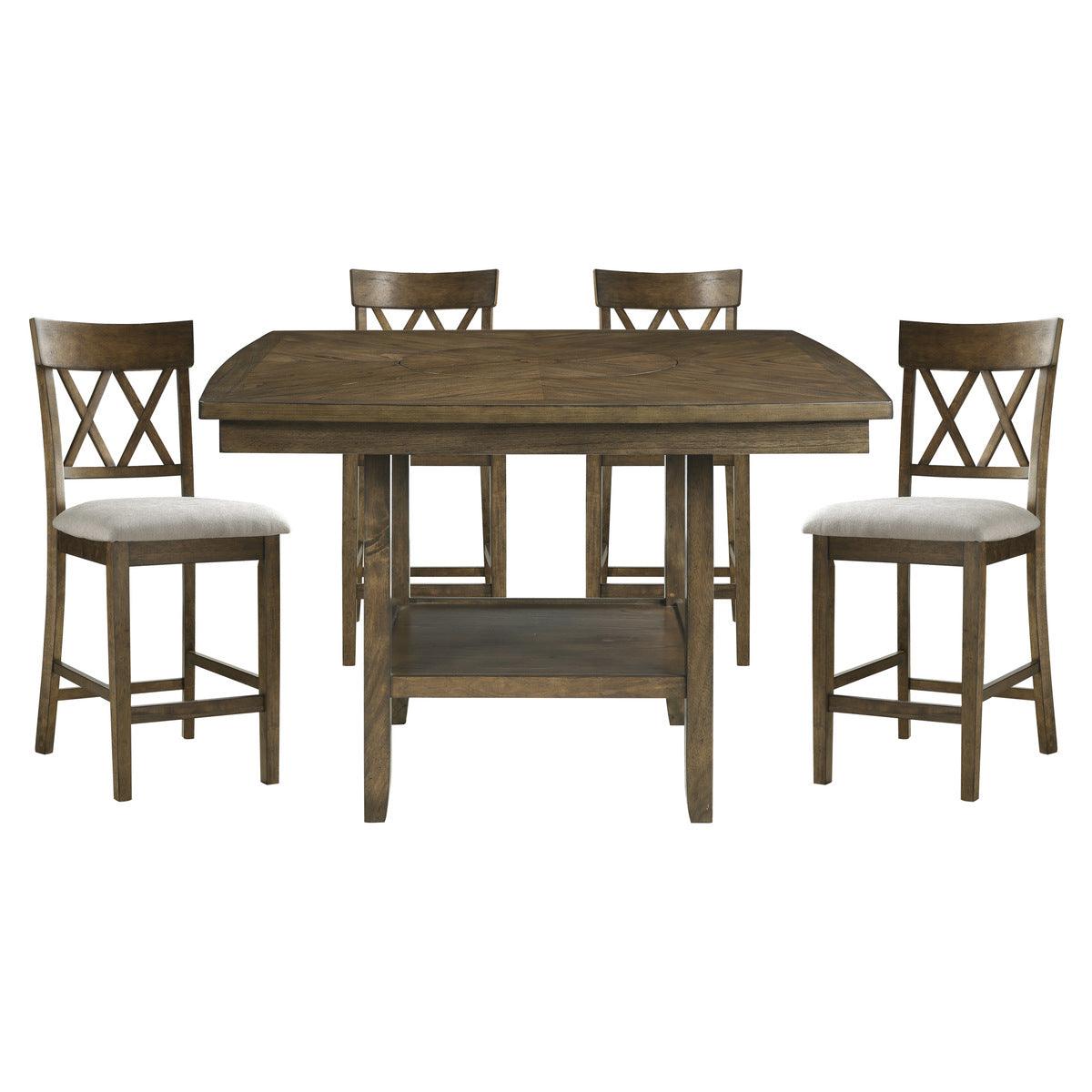 Balin 5 Piece Counter Height Table Set In Light Oak 5716Rfak - 36*5 | Homelegance | Home Elegance USA