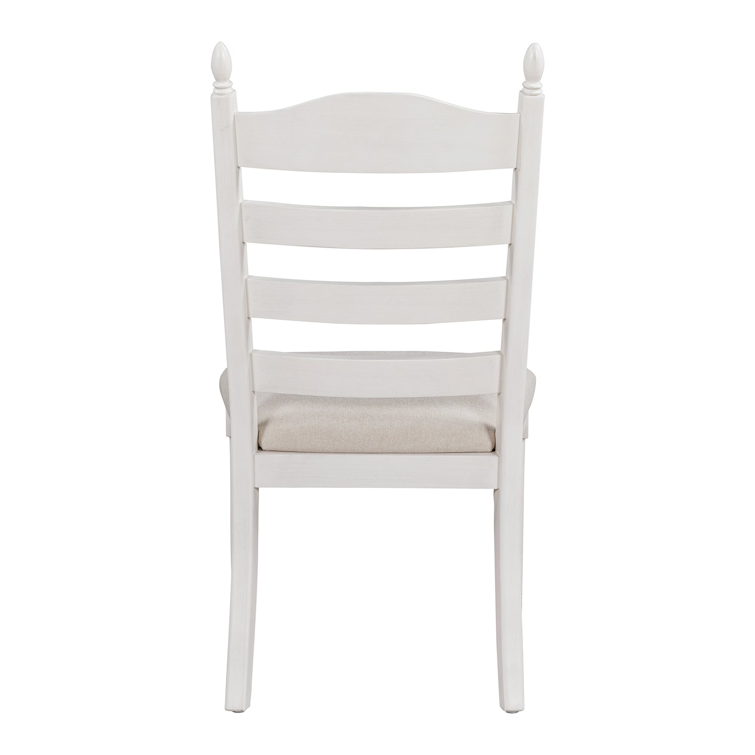 TREXM 5-Piece Retro Functional Dining Table Set Wood Round Extendable Dining Table and 4 Upholstered Dining Chairs (Antique White) - Home Elegance USA