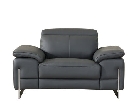 Global United Top Grain Italian Leather Chair - Home Elegance USA