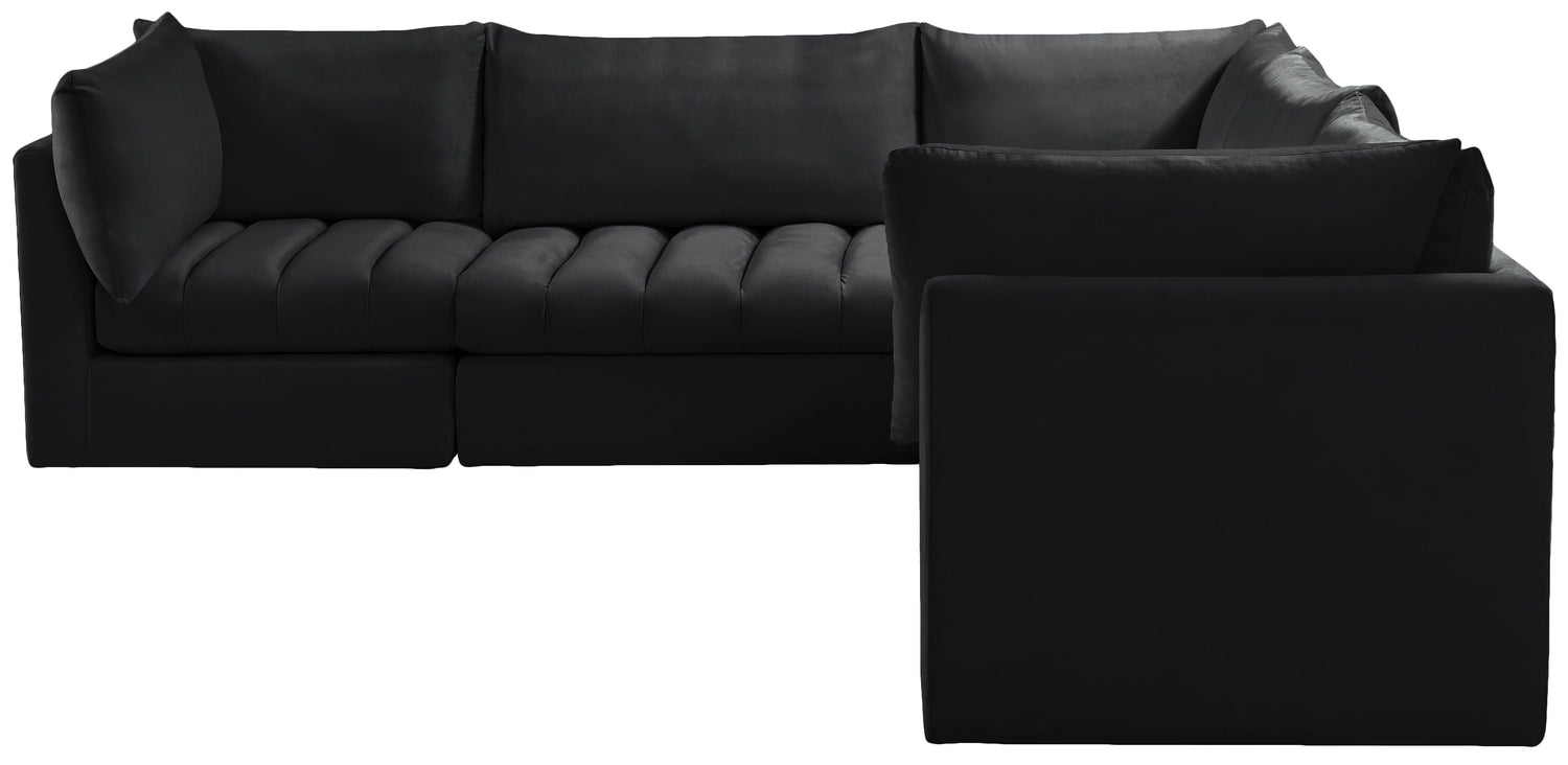 Jacob - Modular Sectional 5 Piece - Black - Fabric - Home Elegance USA