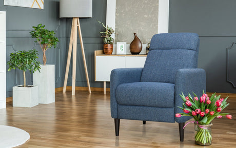 MOLSON PUSHBACK RECLINER CHAIR - BLUE - Home Elegance USA