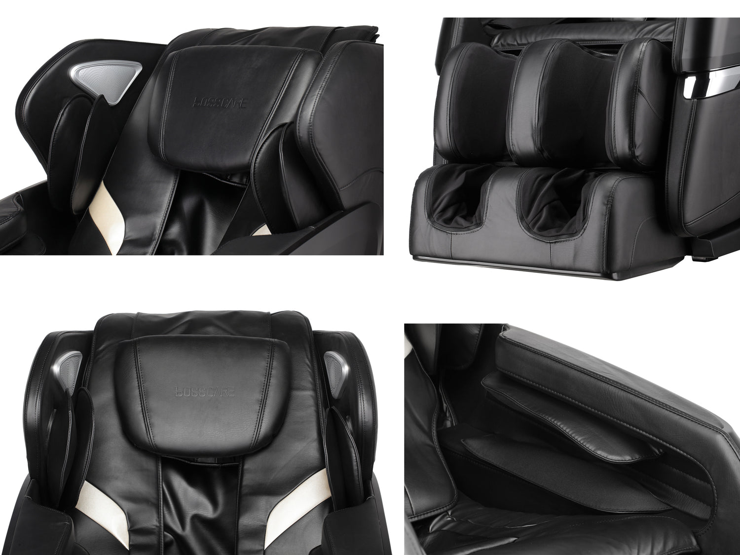 Massage Chairs SL Track Full Body Massage Recliner with Foot Roller,Airbag Massage,Zero Gravity, Bluetooth Speaker Black Home Elegance USA