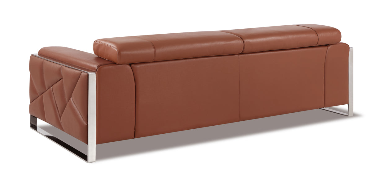 Global United Top Grain Italian Leather Sofa - Home Elegance USA