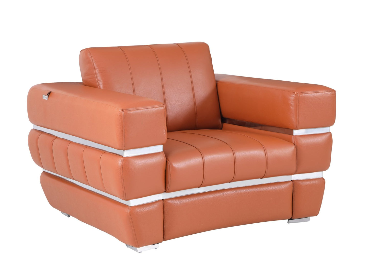 Global United Top Grain Italian Leather  Chair - Home Elegance USA