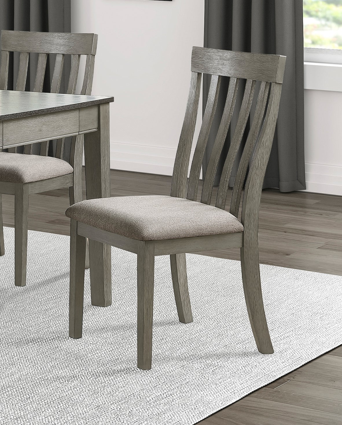 Country Casual Styling 6pc Dining Set Dining Table with Drawers Bench Side Chairs Light Gray Finish Wooden Contemporary Furniture | Home Elegance USA