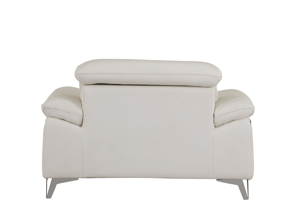 Global United Top Grain Italian Leather Chair - Home Elegance USA
