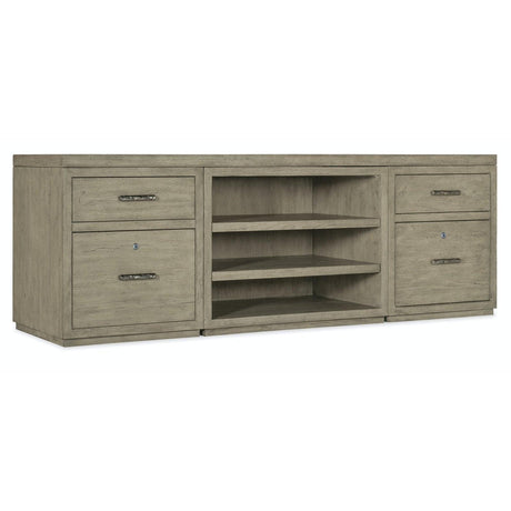 Hooker Furniture Linville Falls Credenza With 2 Small Files And Open Cabinet- 84"