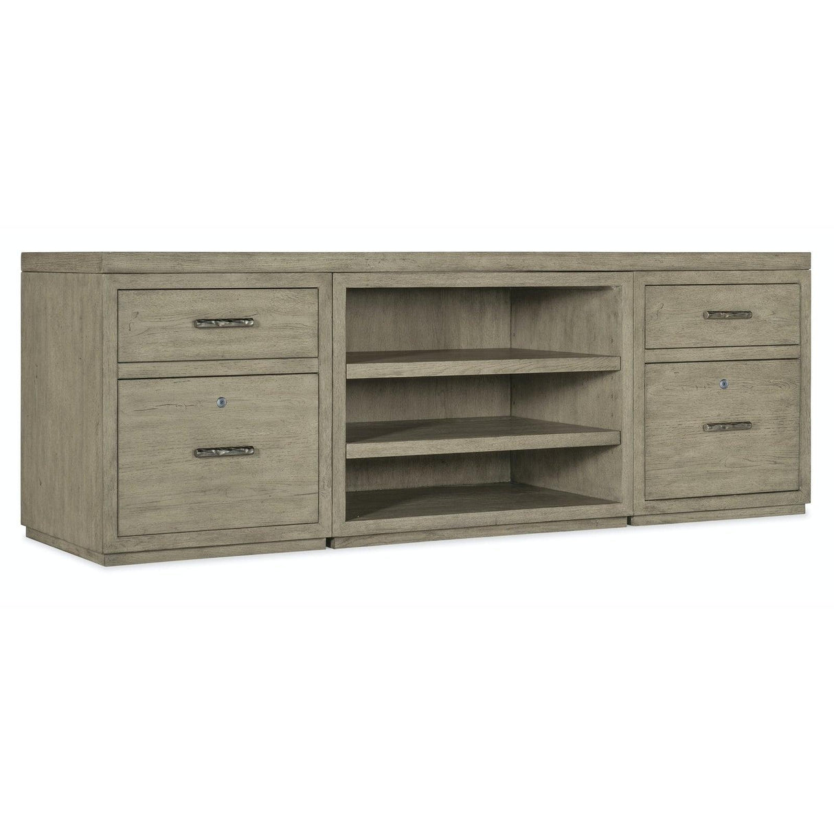 Hooker Furniture Linville Falls Credenza With 2 Small Files And Open Cabinet- 84"