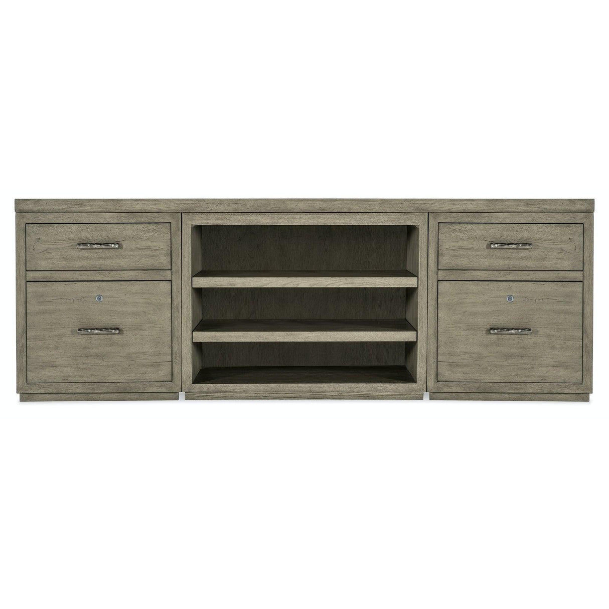 Hooker Furniture Linville Falls Credenza With 2 Small Files And Open Cabinet- 84"