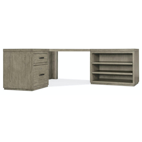 Hooker Furniture Linville Falls Corner Combo Desk With Open Cabinet And Small File