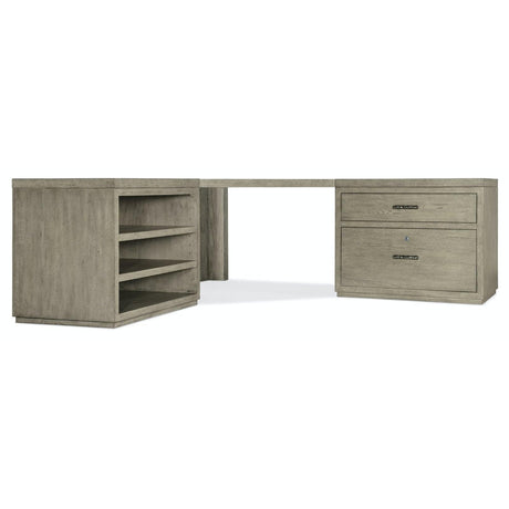 Hooker Furniture Linville Falls Corner Combo Desk With Open Cabinet And Lateral File