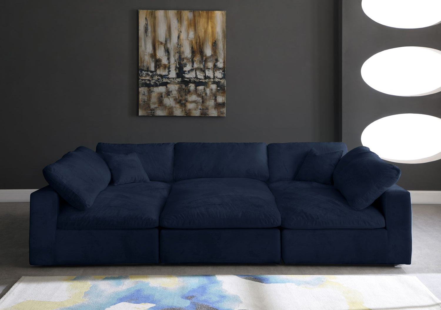 Cozy - Modular Sectional 6 Piece Cloud - Navy | Home Elegance USA