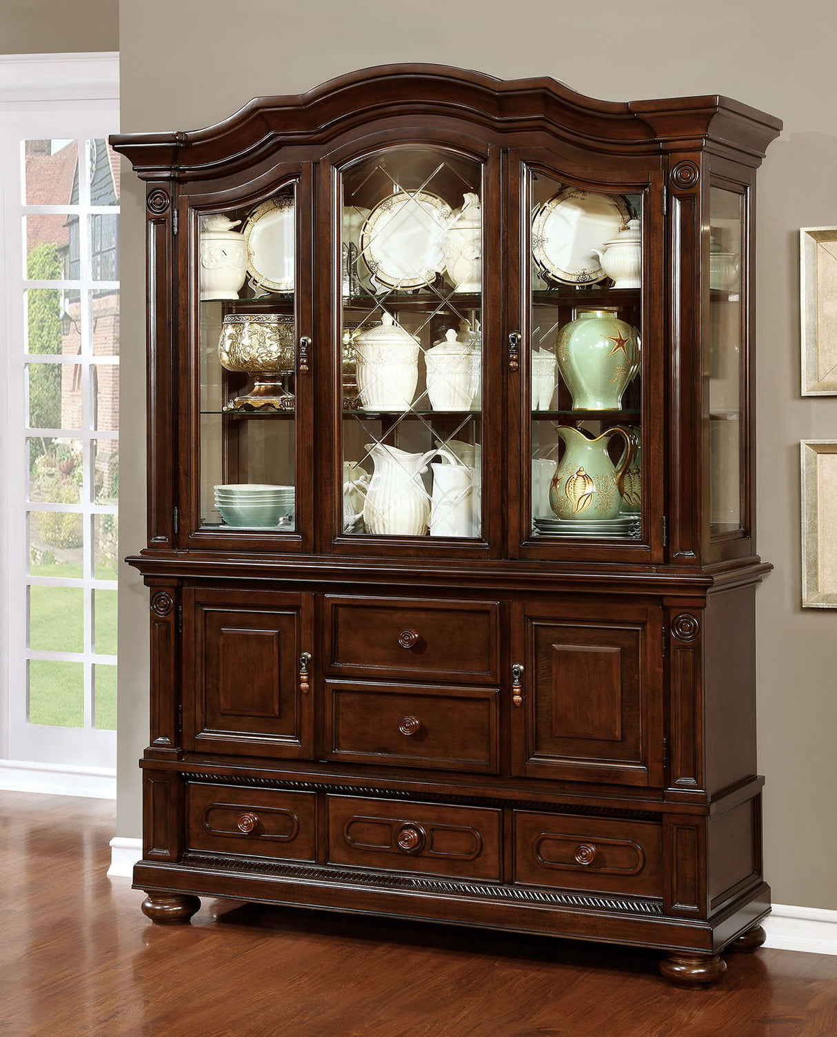 Alpena - Hutch & Buffet - Brown Cherry | Home Elegance USA
