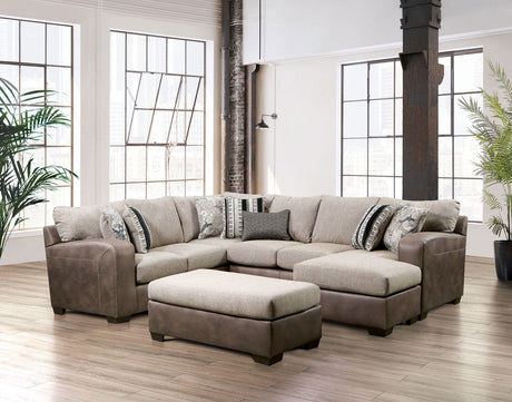 Ashenweald - Sectional - Brown / Light Brown | Home Elegance USA
