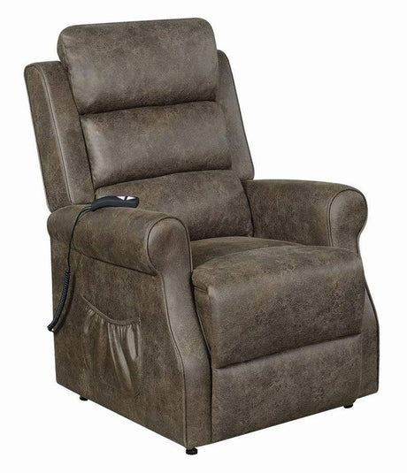 Coaster Furniture - Power Lift Recliner In Brown - 650303