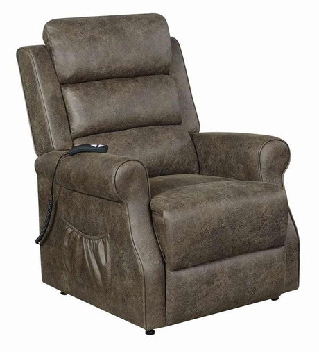 Coaster Furniture - Power Lift Recliner In Brown Weight Capacity 375 Lbs - 650313