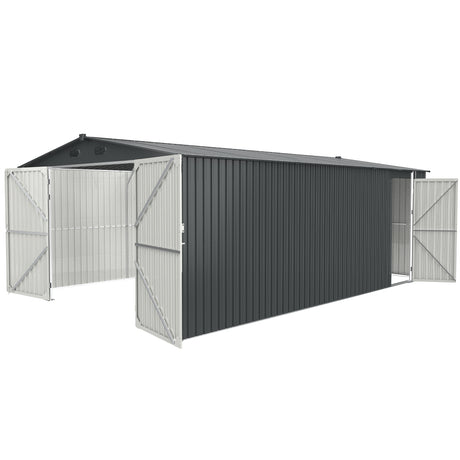 Outdoor Storage Shed 20x13 FT, Metal Garden Shed Backyard Utility Tool House Building with 2 Doors and 4 Vents for Car,Truck,Bike, Garbage Can,Tool,Lawnmower