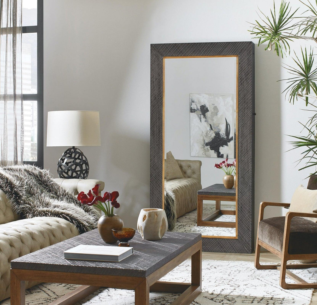 Big Sky Floor Mirror With Jewelry Storage | Hooker | Home Elegance USA