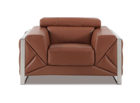 Global United Top Grain Italian Leather  Chair - Home Elegance USA