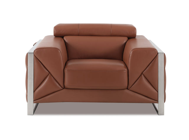 Global United Top Grain Italian Leather  Chair - Home Elegance USA