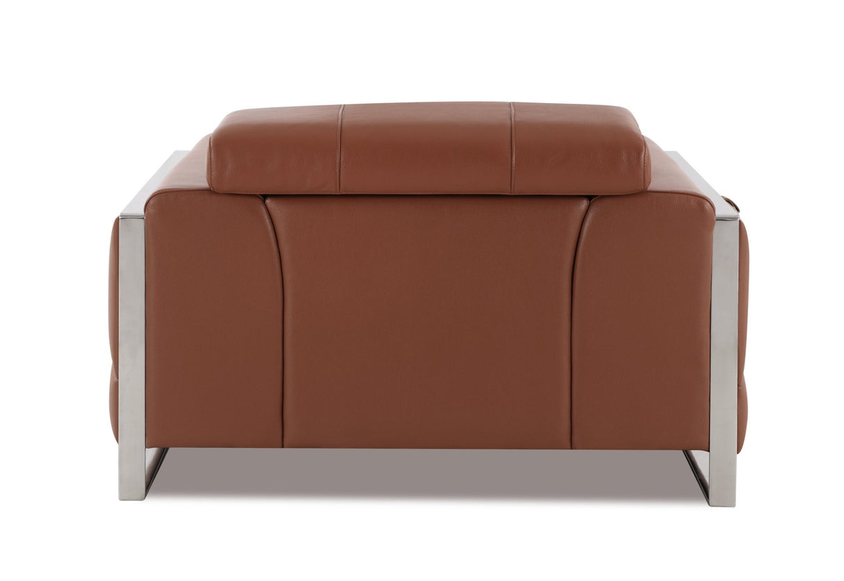 Global United Top Grain Italian Leather  Chair - Home Elegance USA