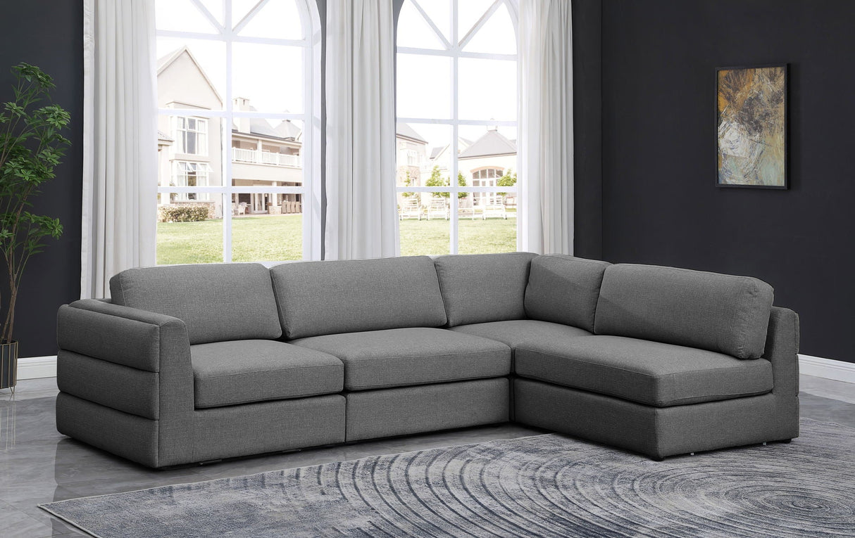 Beckham - Modular Sectional 4 Piece - Gray - Fabric | Home Elegance USA