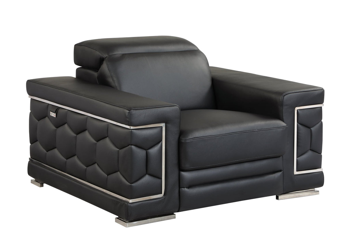 Top Grain Italian Leather Chair - Home Elegance USA