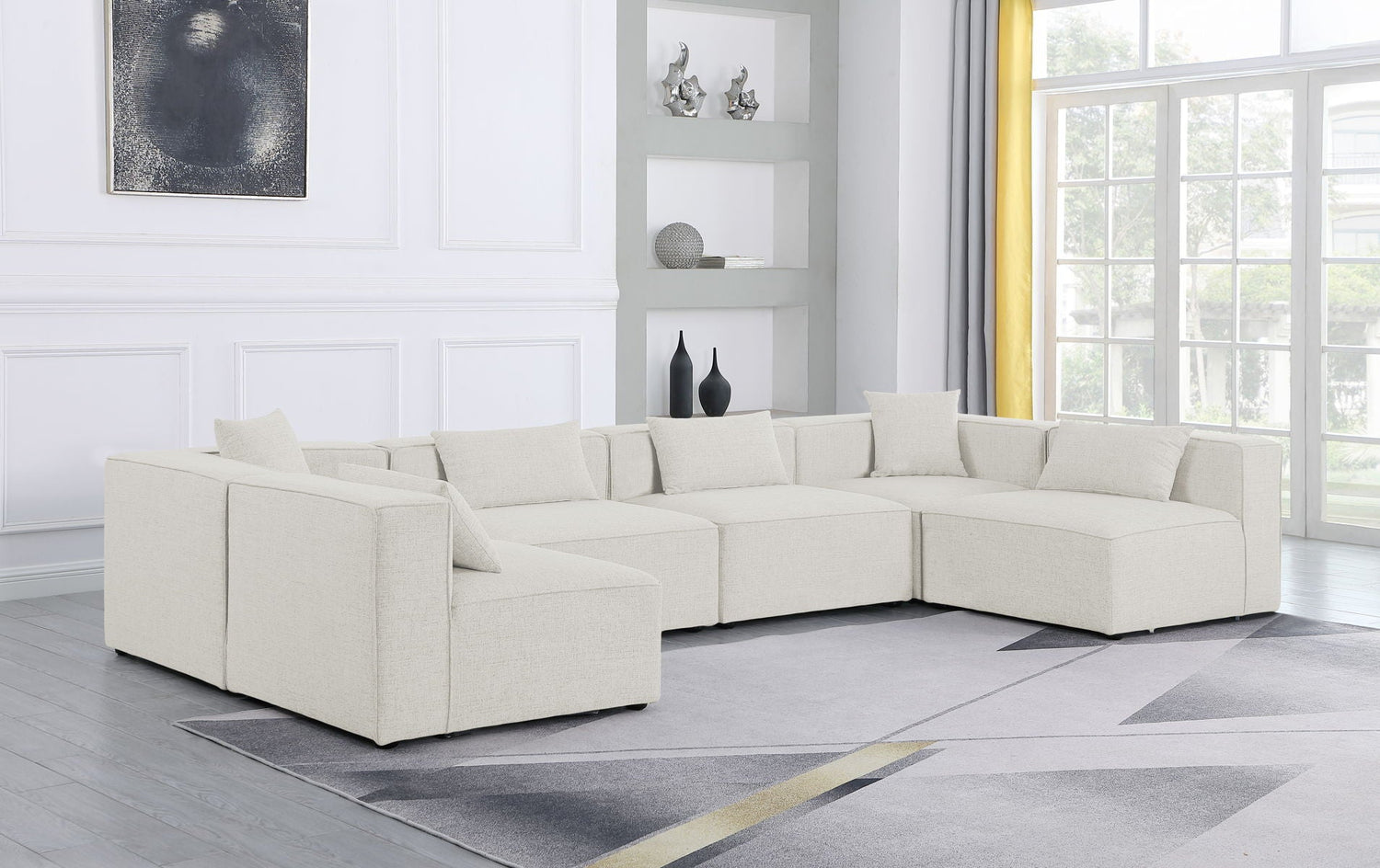 Cube - Modular Sectional 6 Piece - Cream | Home Elegance USA