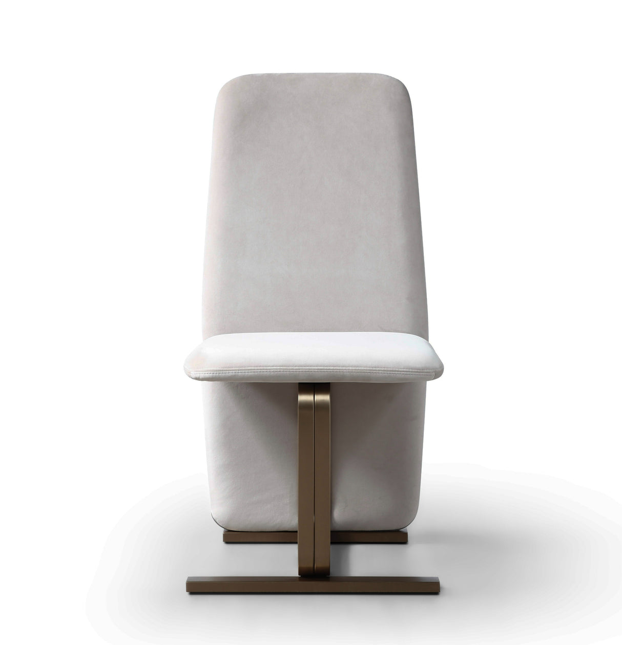 Vig Furniture Modrest Tasha - Modern Light Beige Grey Velvet + Brushed Brass Dining Chair (Set of 2)