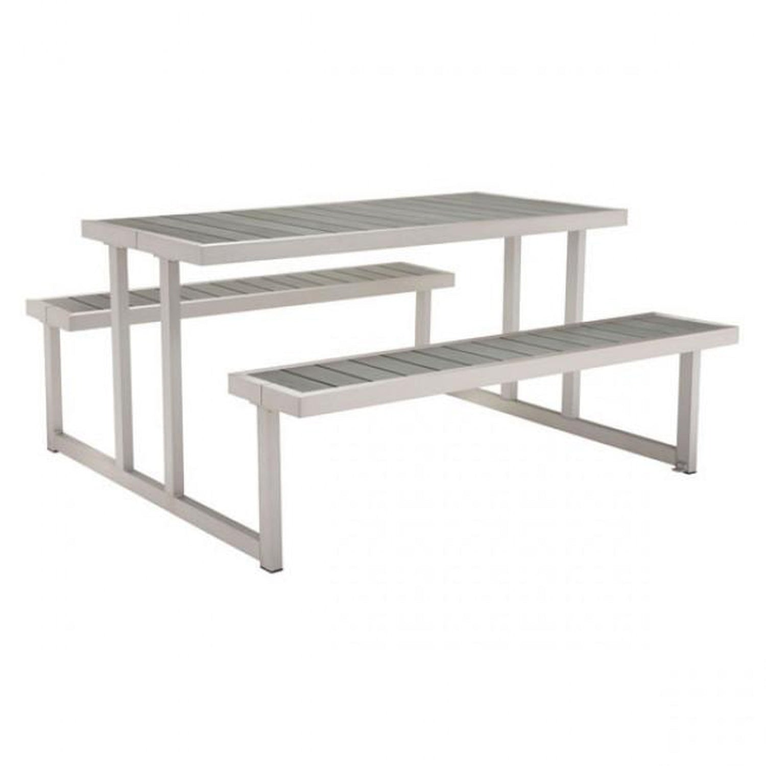 Zuo Cuomo Picnic Table Brushed Aluminum
