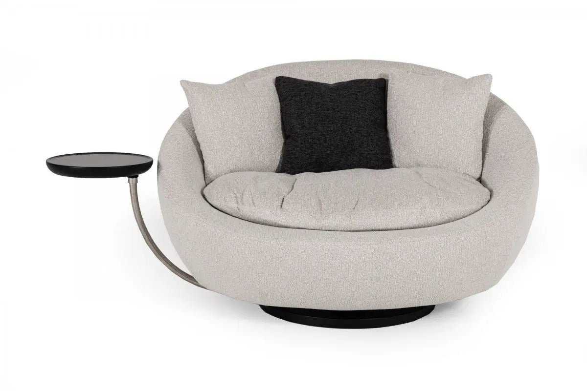 Divani Casa Alba Modern Grey Fabric Chair WTray Vgwcl157 - Gry | Home Elegance USA