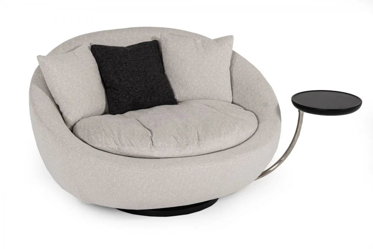 Divani Casa Alba Modern Grey Fabric Chair WTray Vgwcl157 - Gry | Home Elegance USA