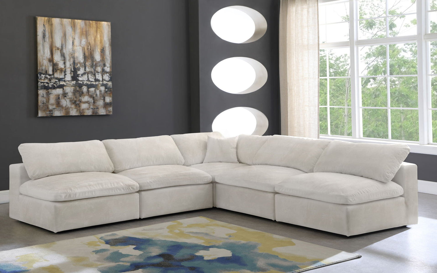 Cozy - Modular Sectional Cloud 5 Piece - Beige | Home Elegance USA
