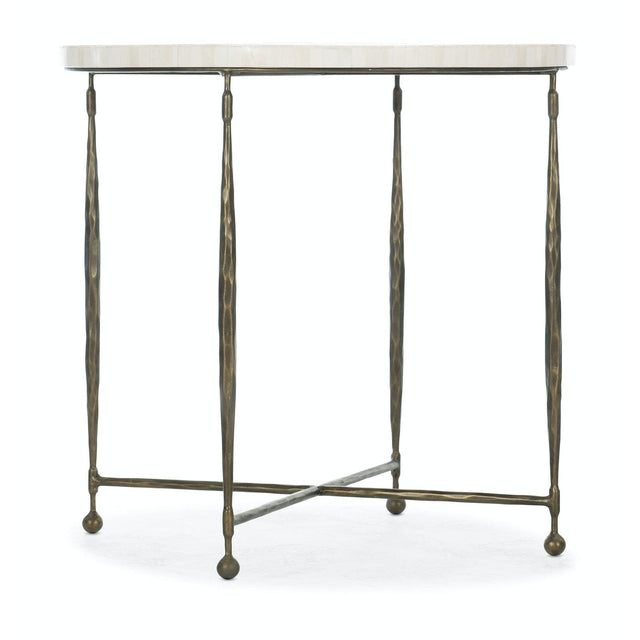 Hooker Furniture Commerce & Market Round Bone Inlay End Table