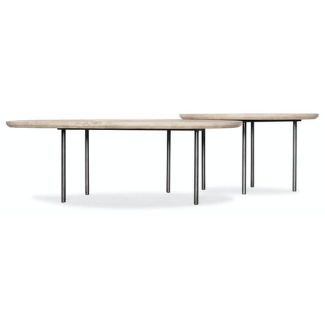 Commerce & Market Nesting Cocktail Table in White Travertine | Hooker Furniture