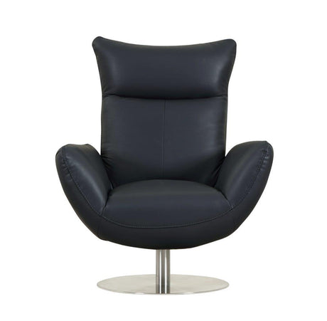 Global United 22" Modern Genuine Italian Leather Lounge Chair Home Elegance USA