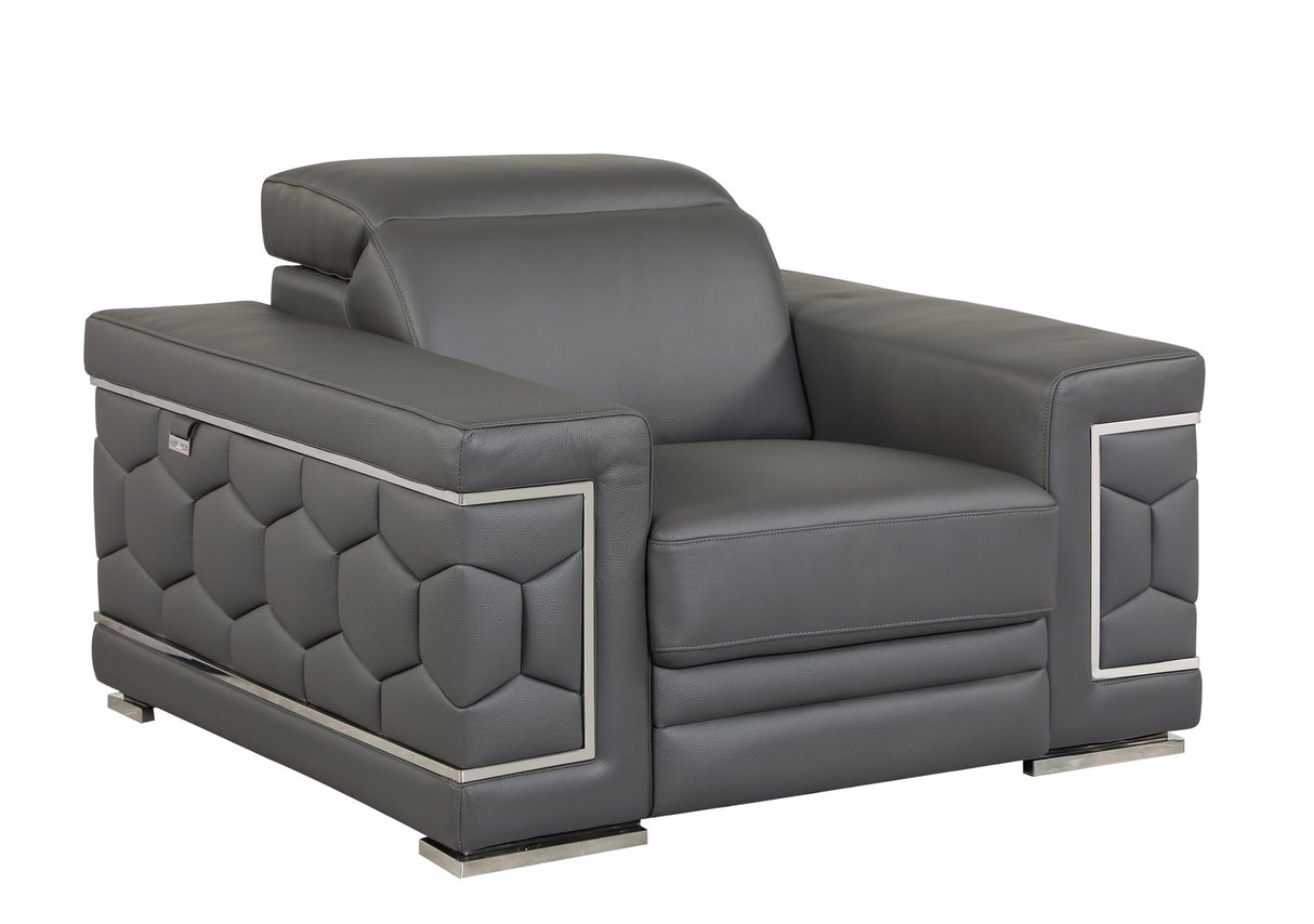Top Grain Italian Leather Chair - Home Elegance USA