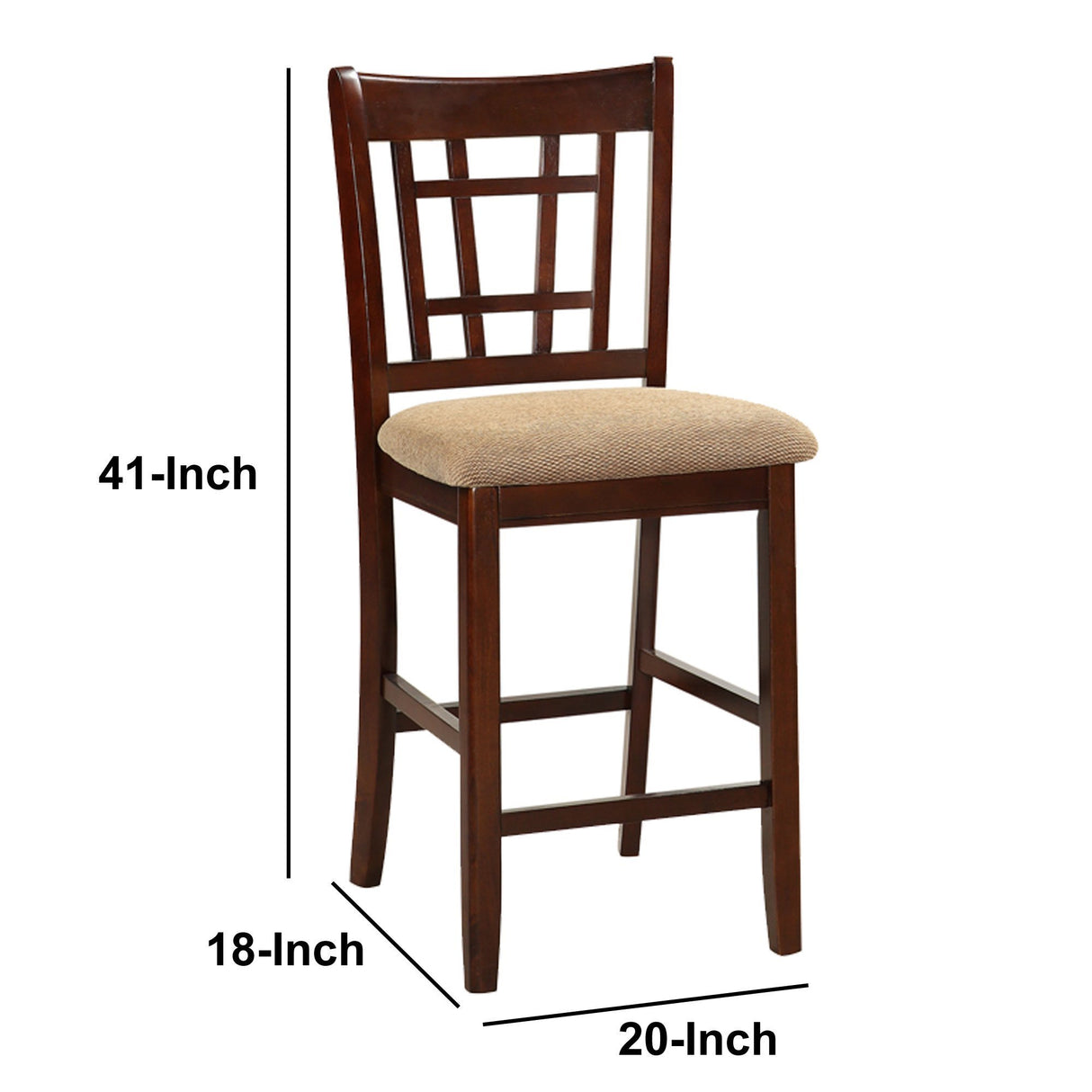 Contemporary Dining Room Counter height 5pc Dining Set Round Table w Leaf & 4x Side Chairs Dark Rosy Brown Finish Solid wood - Home Elegance USA
