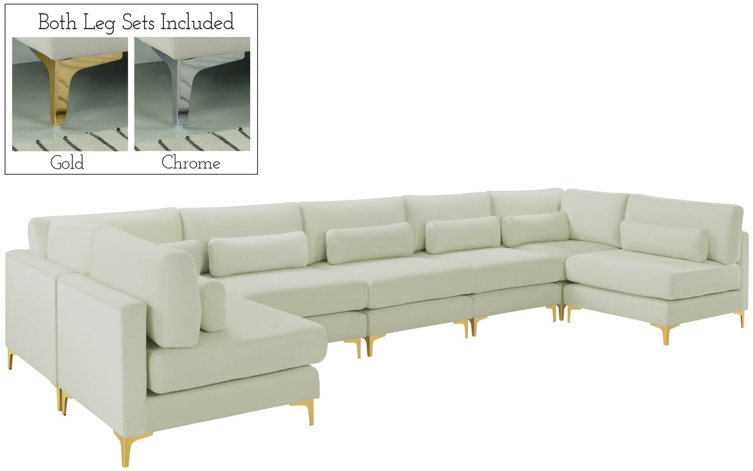 Julia - Modular Sectional 7 Piece - Cream - Home Elegance USA