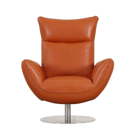Global United 22" Modern Genuine Italian Leather Lounge Chair Home Elegance USA