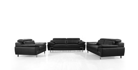 Vig Furniture Divani Casa Grange - Modern Black Leather Sofa Set