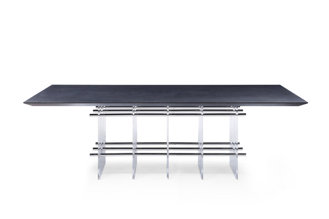 Vig Furniture Modrest Inverness - Contemporary Black Oak + Acrylic Dining Table