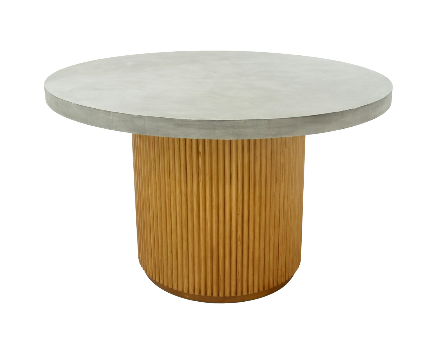 Vig Furniture Modrest Duncan - Modern Faux Concrete + Walnut Round Dining Table