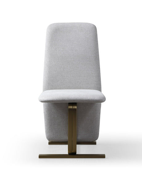 Vig Furniture Modrest Tasha - Modern Beige Linen + Brushed Brass Dining Chair (Set of 2)