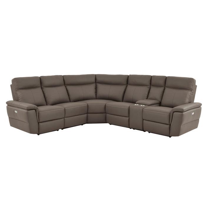 Homelegance - Olympia 6-Piece Modular Power Reclining Sectional In Raisin - 8308*6C1Pw