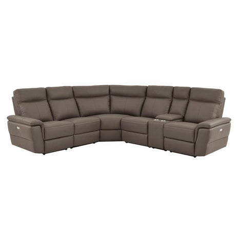 Homelegance - Olympia 6-Piece Modular Power Reclining Sectional In Raisin - 8308*6C1Pw