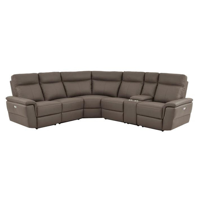 Homelegance - Olympia 6-Piece Modular Power Reclining Sectional In Raisin - 8308*6C1Pw