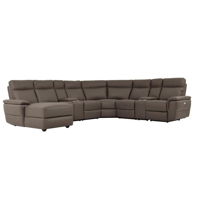 Homelegance - Olympia 8-Piece Modular Power Reclining Sectional With Left Chaise In Raisin - 8308*8A1Pw