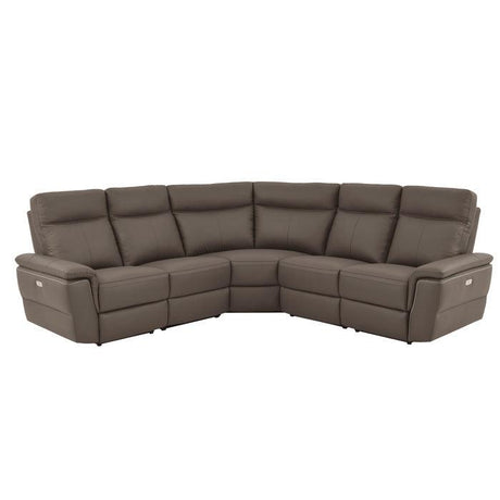 Homelegance - Olympia 5-Piece Modular Power Reclining Sectional In Raisin - 8308*5C