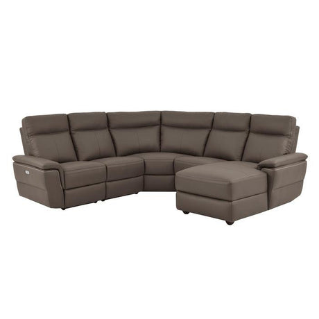 Homelegance - Olympia 5-Piece Modular Power Reclining Sectional With Right Chaise In Raisin - 8308*5B